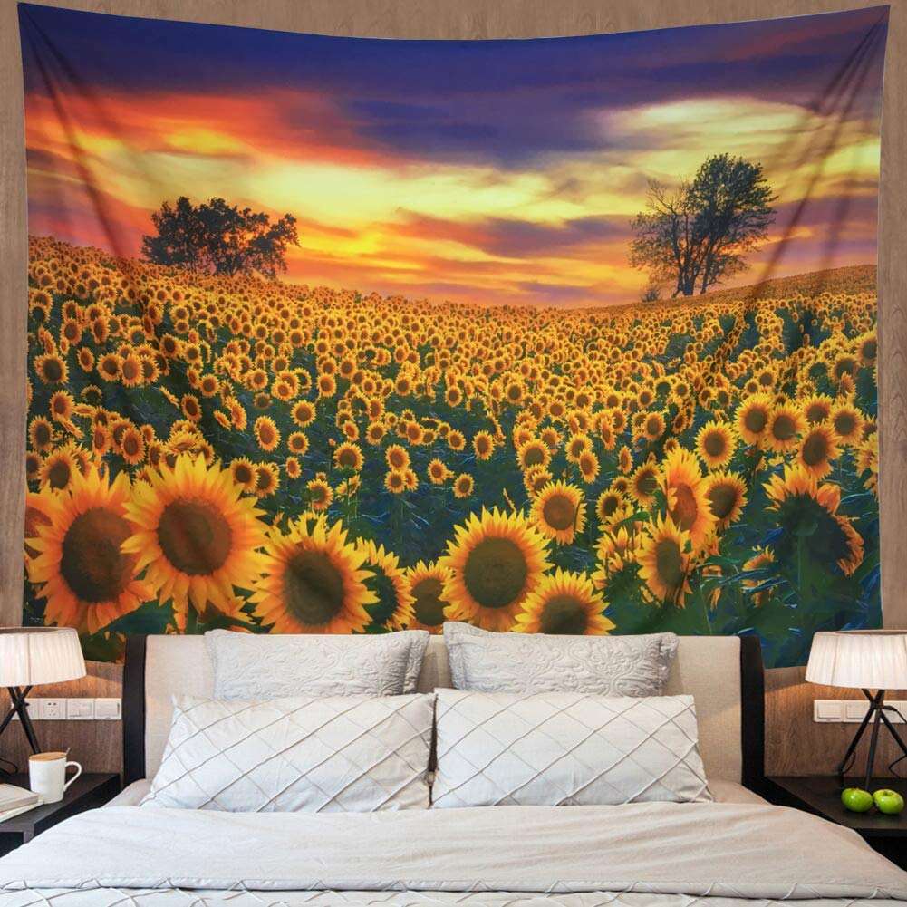 Field Of Sunflowers Tapestry