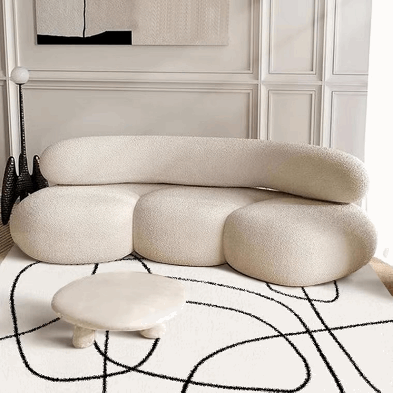 Curved Cashmere Fabric Sofa
