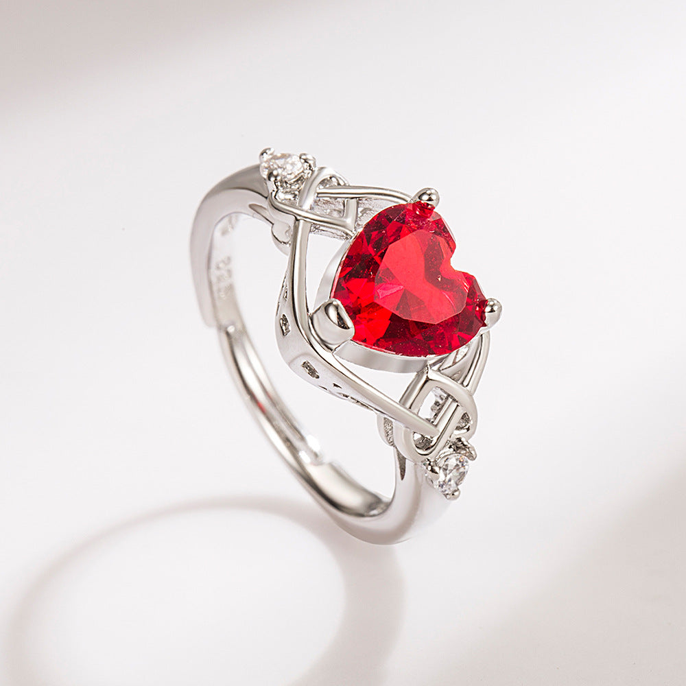 Heart-shaped Ruby Jewelry Set