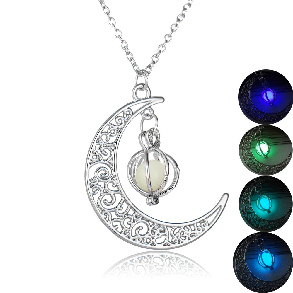 Moon Natural Glowing Stone Necklace